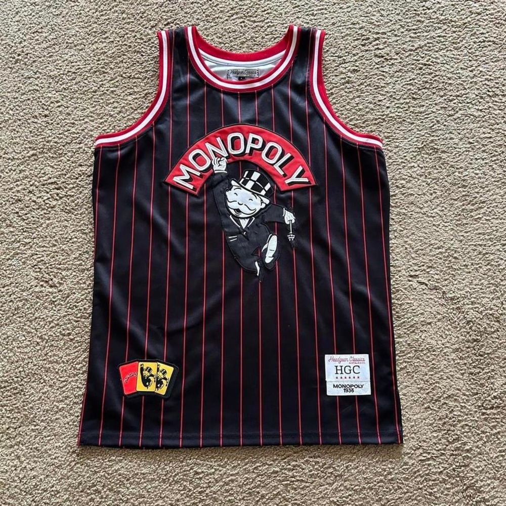 Custom Black and Red Monopoly Jersey from Allstar Elite Headgear Classics